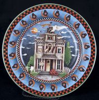 Sakura Debbie Mumm Haunted House Salad Plate